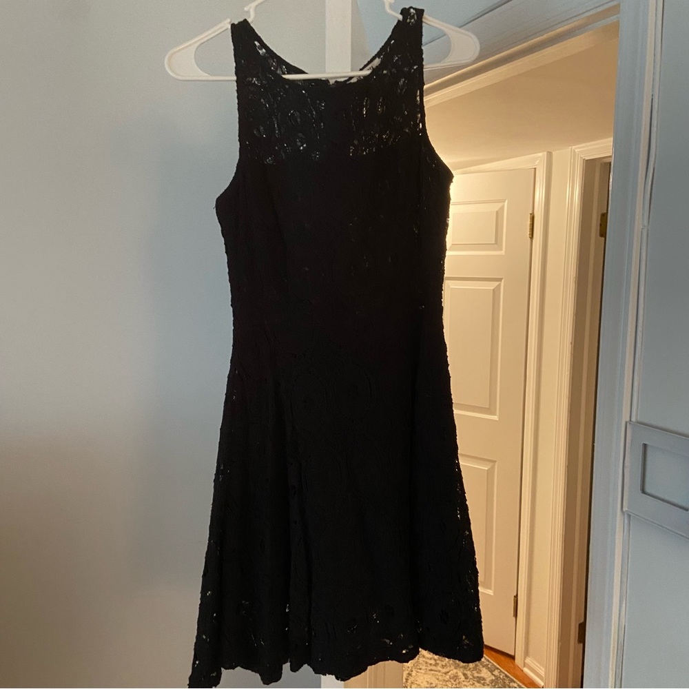 BB Dakota Black Renley Dress with Lace Crochet Overlay Size 2